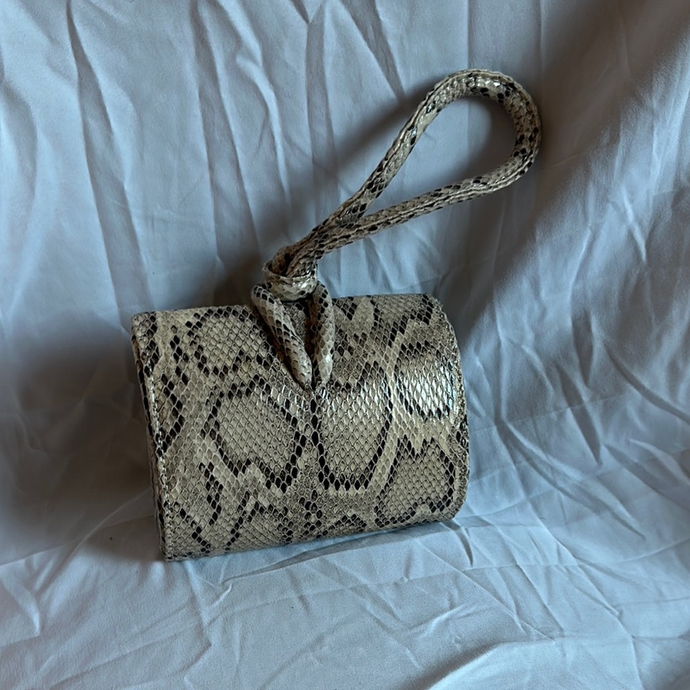 Snake Print Wristlet Clutch
